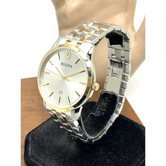 Bulova Men's Watch 98B385 Silver Dial Quartz Two Tone Stainless Steel 40… - Picture 2 of 13